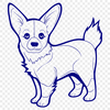 Standing Welsh Corgi Vector Illustration