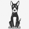 Sitting Doberman Pinscher Vector Drawing