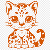 Unique Big Cat Decal DXF - Free Download