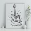 Artistic Guitar - Cricut PNG