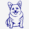 Artistic Sitting Corgi Illustration