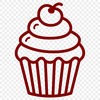 Artistic Cupcake Simple Line Drawing In PNG For Free Download