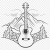 Guitar Vector Drawing In PNG & SVG - Free Digital Download