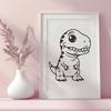 Cute Baby Dinosaur In DXF - For Free Download, Commercial Use