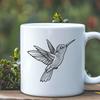 Stylized Hummingbird in Flight Illustration A stylized illustration of a hummingbird in mid-flight, showcasing its full body and plumage.
