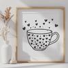 Love-filled Cup Illustration A vector illustration of a cup with love hearts surrounding it.