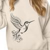 Delicate Hummingbird Illustration in Full Flight Close-up illustration of a bird's full body, showcasing its distinctive features while airborne.