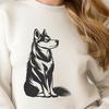 Stunning Sitting Husky Clip Art