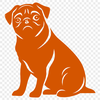 Stunning Sitting Pug Vector Illustration - PDF