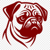 Beautiful Pug In DXF Free Commercial Use Download