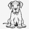 Free Cute Great Dane - Free DXF Download, Commercial Use