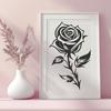 Rose Digital Artwork In SVG, PNG, PDF And DXF File Formats