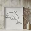 Unique Dolphin Digital Artwork DXF - Free Download