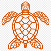 Beautiful Sea Turtle Stencil - Free PNG