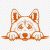 Peeking Dog Vector Craft File - Free DXF