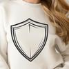 Vector Shield Illustration with Ornate Design A high-quality vector graphic illustration of a shield.