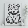 Ornate Sitting Bear Decal