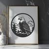 Beautiful Perched Eagle - DXF Digital File