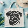 Pug Stencil In SVG, PNG, PDF And DXF Formats