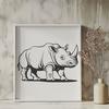 Illustrative Rhino Design for Digital Projects and Crafts A detailed illustration of a rhino in a natural habitat, suitable for various digital projects and designs.