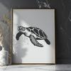 Sea Turtle Vector Drawing In PDF File Format For Free Download