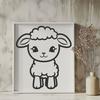 Artistic Sheep - Laser Cutter PNG