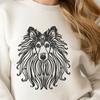 Ornate Shetland Sheepdog In DXF