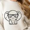 Simple Elephant Illustration An elephant with glasses in a simple illustration style.