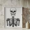 Spooky Skeleton Illustration in Vector Format A detailed illustration of a skeleton, suitable for vector design and digital cutting tools like Cricut and Procreate.