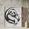 Artistic Sloth Vector Illustration