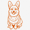 Artistic Sitting Welsh Corgi SVG