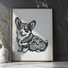 Ornate Sitting Dog Printable Image