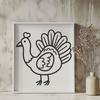 Creative Turkey Simple Line Drawing