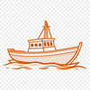 Beautiful Boat Graphics Illustrated boat graphic with intricate design elements.