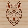 Detailed Wild Animal SVG Design A detailed illustration of a wolf's head, created as a vector graphic for various uses.