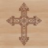 A detailed ornate cross with intricate design and pointed tips, suitable for various uses in religious settings.