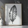 A simple illustration of a feather made from vector lines.