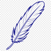 A delicate white feather illustration A single white feather with soft, rounded edges and a subtle texture.