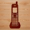 Free Phone SVG File A simple line drawing of a telephone with a cord and receiver, suitable for cutting machine templates.