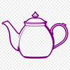 A ceramic teapot with a spout and handle, designed as a vector graphic illustration.