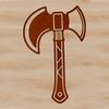 Handheld Cutting Tool Vector Illustration A vector illustration of a handheld axe with a sturdy handle and sharp blade.