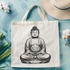 Beautiful Buddha Silhouette A digital illustration of a Buddha figure in traditional Buddhist attire, suitable for vector design.