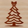A festive Christmas tree illustrated in a simple, vector graphic style, perfect for various uses.