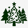 An ornate vector graphic representation of a traditional Christmas tree motif.