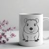 Large Rodent Vector Drawing Illustrative drawing of a capybara, a large rodent native to South America.