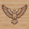 A detailed illustration of a majestic eagle in flight, suitable for various digital designs.