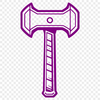 A vector illustration of a hammer tool with a handle and head.