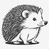 Hedgehog Illustration in Various Formats A detailed illustration of a hedgehog in various formats including SVG, PNG, PDF, and DXF.