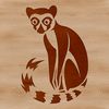 A primate lemur standing on its hind legs in a natural habitat.