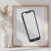 A modern mobile phone with a sleek design, suitable for various graphic projects requiring vector art.